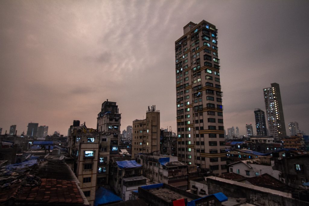 A view of Mumbai's skyline at dusk