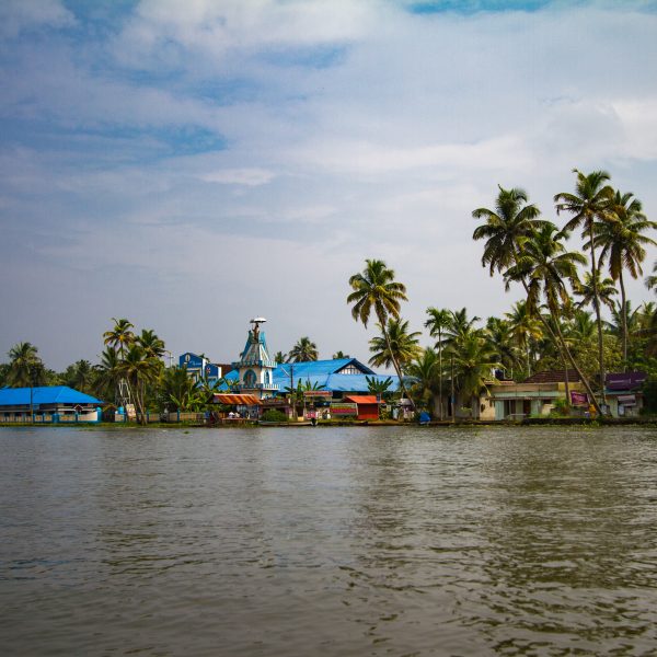 A church beside the Kerala Backwaters, India