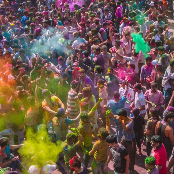 Holi Festival Rishikesh Crowd